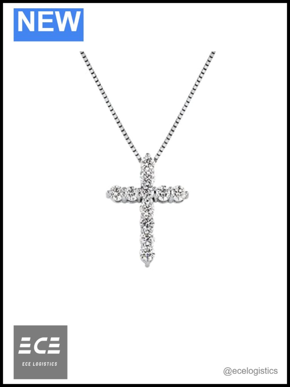 1/4 to 2 Carat Lab Grown Diamond Cross Pendant Necklace in 14k Gold Adjustable
